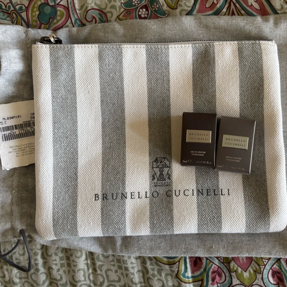 Brunello Cucinelli Gray and White Bag